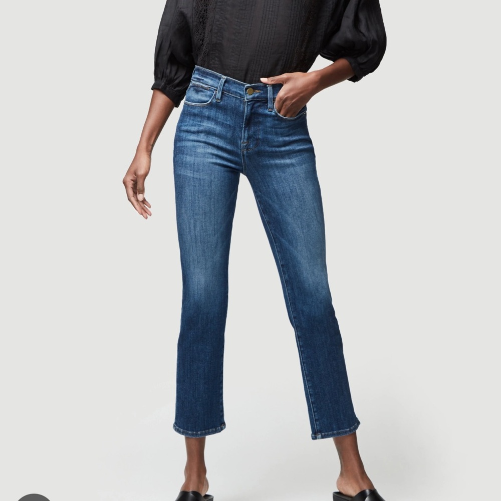 Frame Denim Straight Leg Blue Jeans